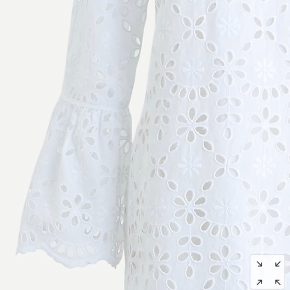 J. Crew Bell-Sleeve Dress In Embroidered Eyelet - Picture 7 of 8